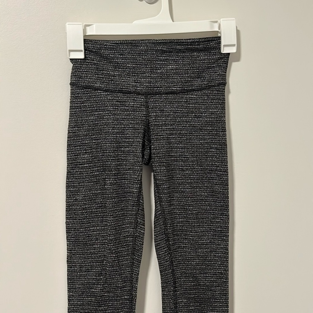 Lululemon Black Tweed Wunder Under Full Length Leggings - Size 2
